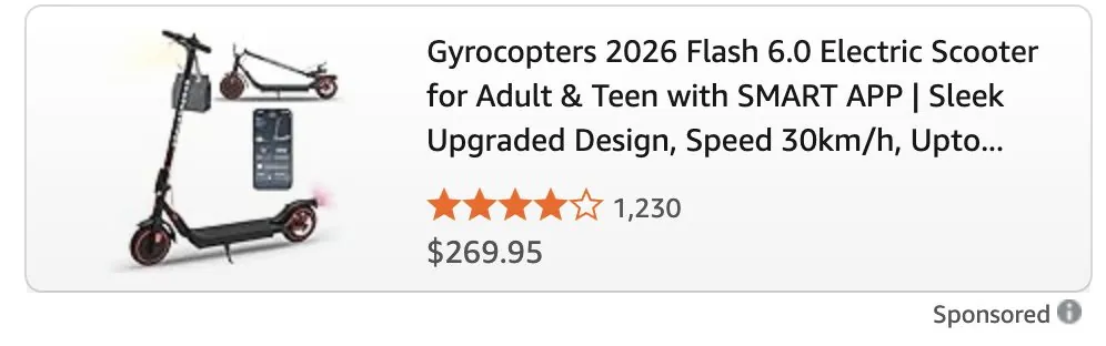 Sponsored Gyrocopters Flash 6.0 scooter