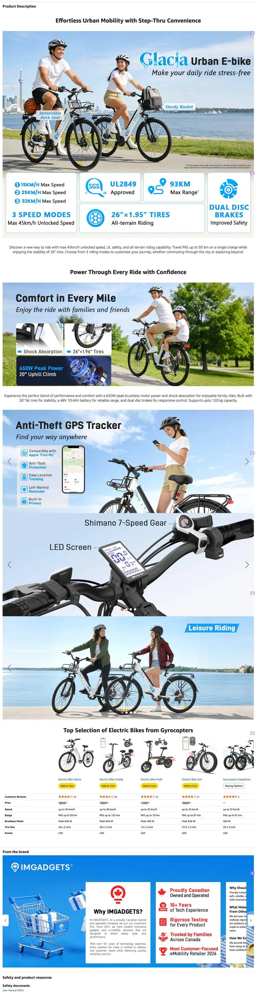 Glacia e-bike A+ content