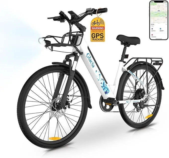 Gyrocopters Glacia step-through e-bike on white
