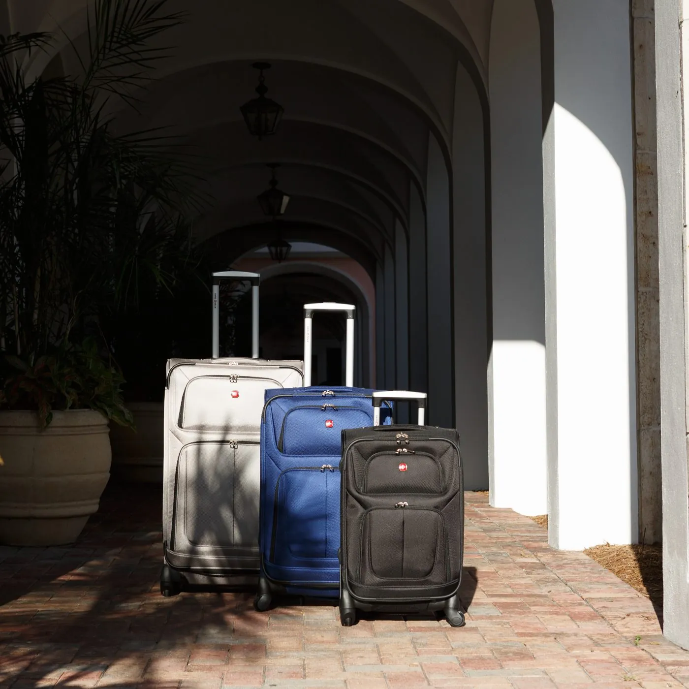 SwissGear luggage set in shaded arches