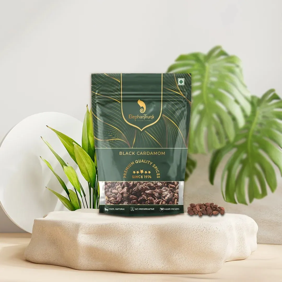 Elephant Trunk black cardamom pouch with plants