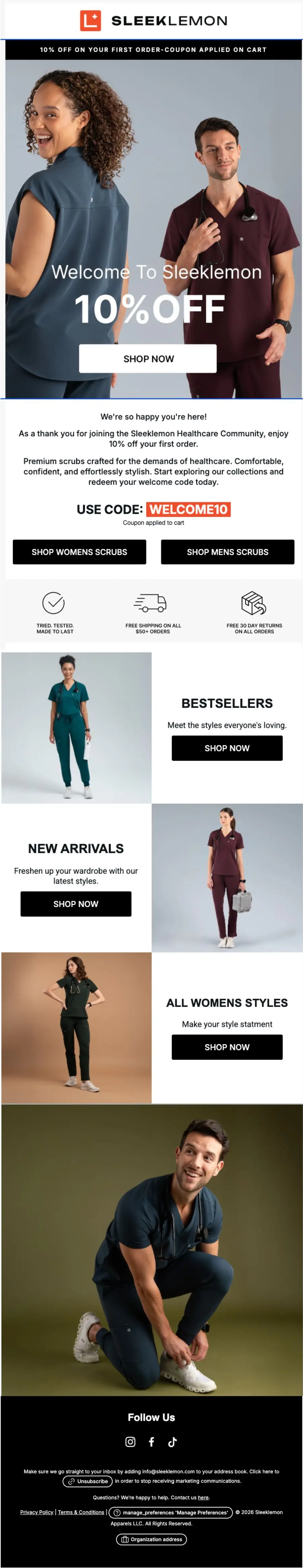 Sleeklemon email: Welcome to Sleeklemon: 10% off